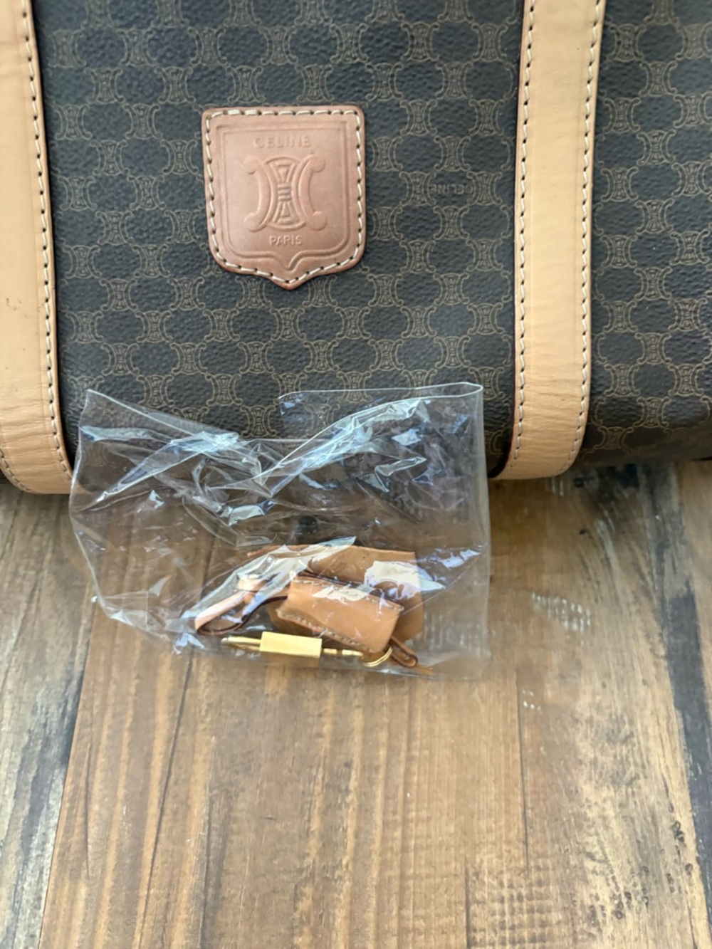 Celine Brown Monogram Travel Tote with Tan Trim - Picture 6 of 6
